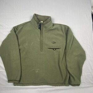 Lowe Alpine Men's L Fleece Quarter Zip Pullover Large Green Polyester Made USA